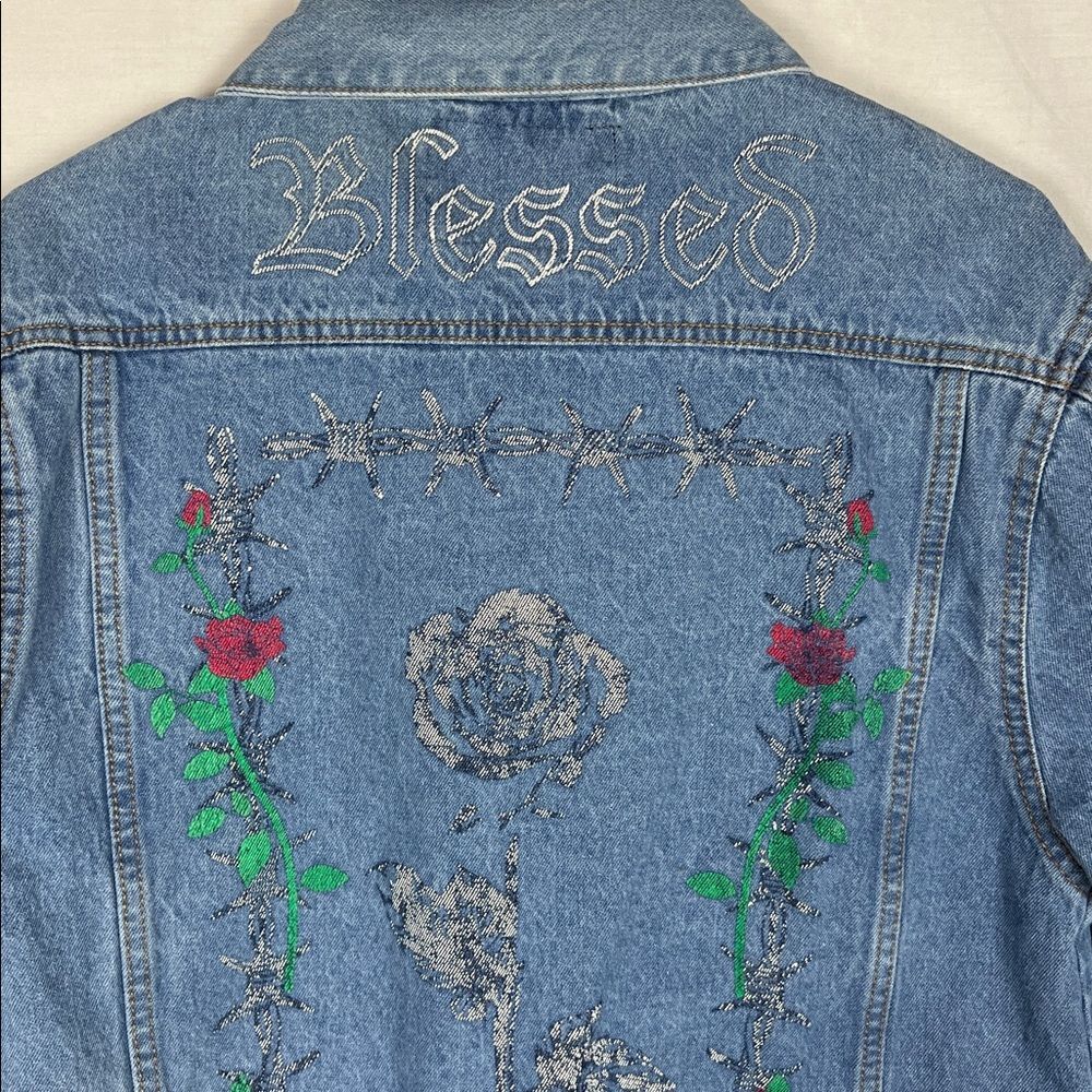 Brooklyn Cloth Blessed Rose Button Up Denim Jacket - Picture 8 of 8